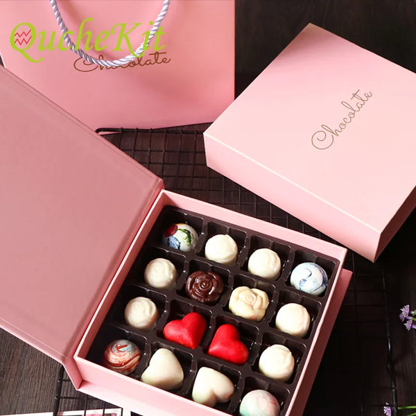 5Pcs/Lot Elegant Valentine Chocolate Paper Box Luxury Gift Packaging Design Wedding Candy Packaging Chocolate Case Gifts Packing