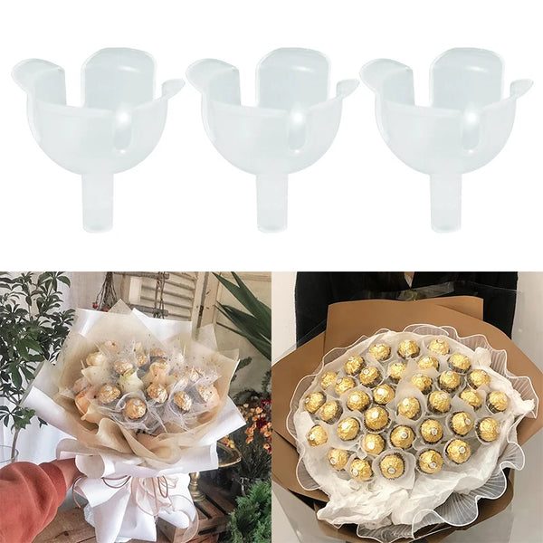 20Pcs Chocolate Ball Holders DIY Flower Candy Bouquet Truffle Ball Holder Case Fixed Base Support Rack Valentines Birthday Gift